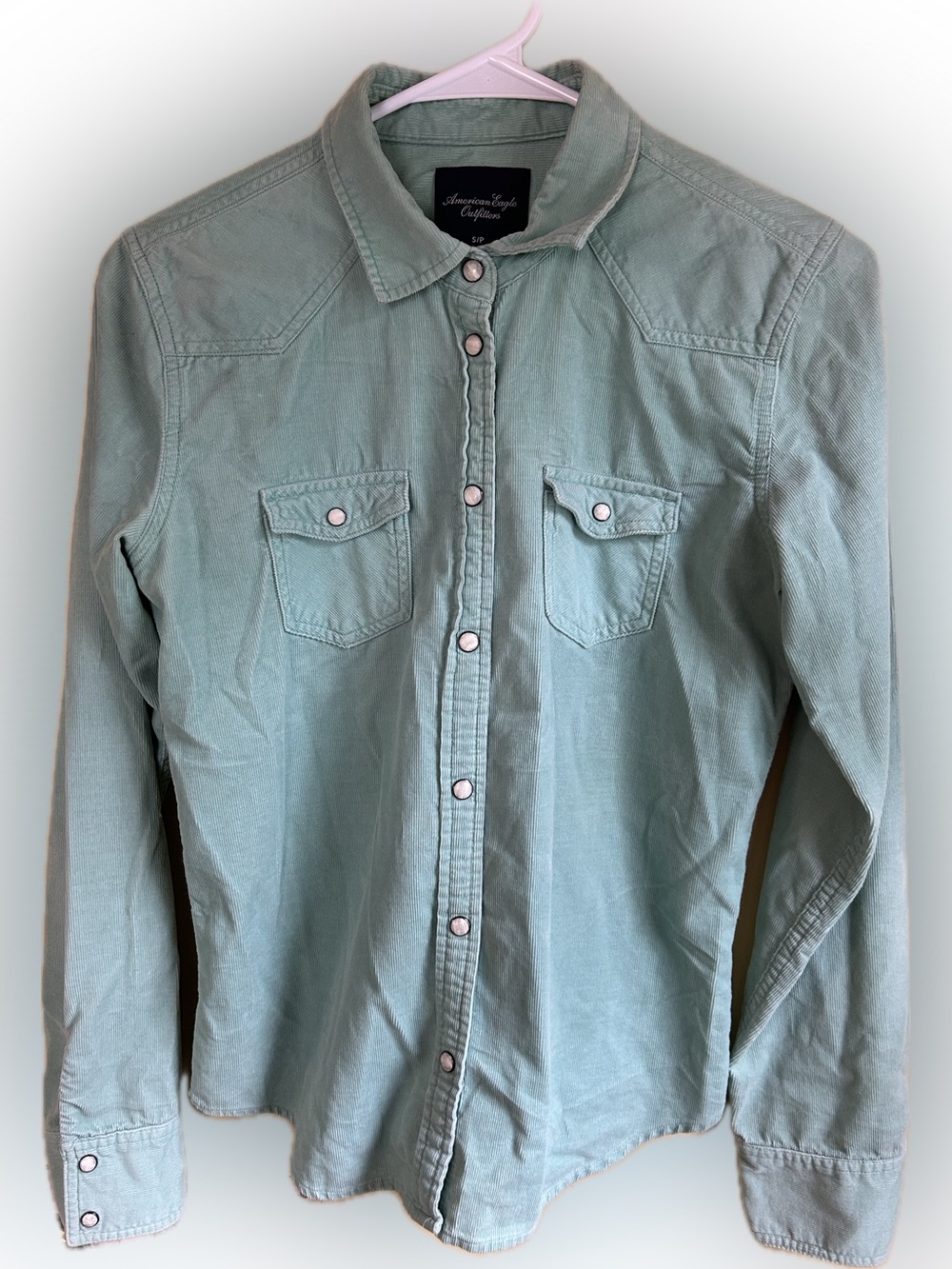 Vintage American Eagle Outfitters Mint Green women’s size S Button-Front Shirt